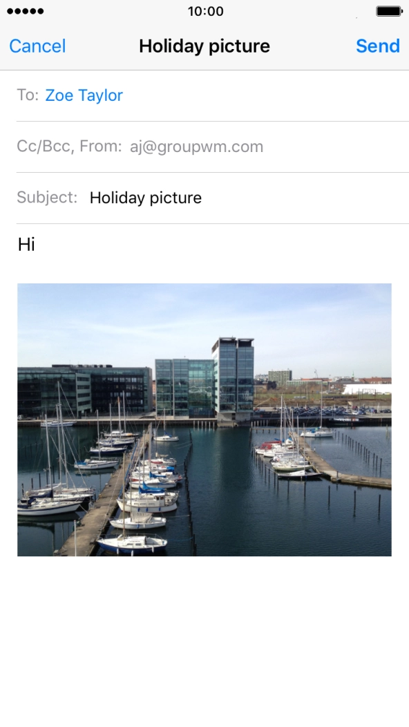 Write the text and press Send.
