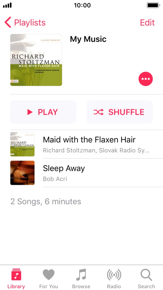 Go to the required category or playlist and press the required audio file.