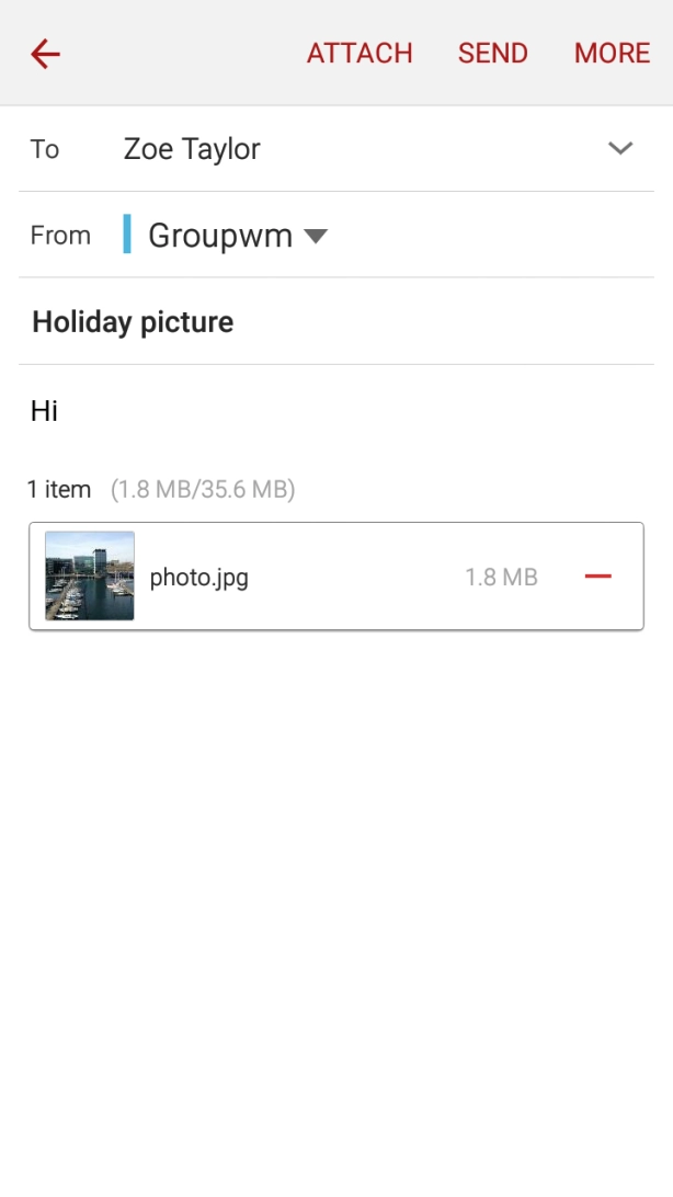 Press SEND when you've finished your email.