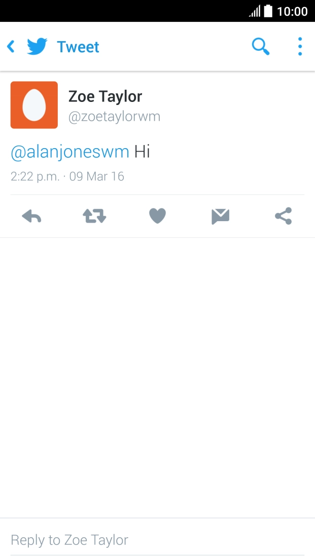 Press the reply icon.