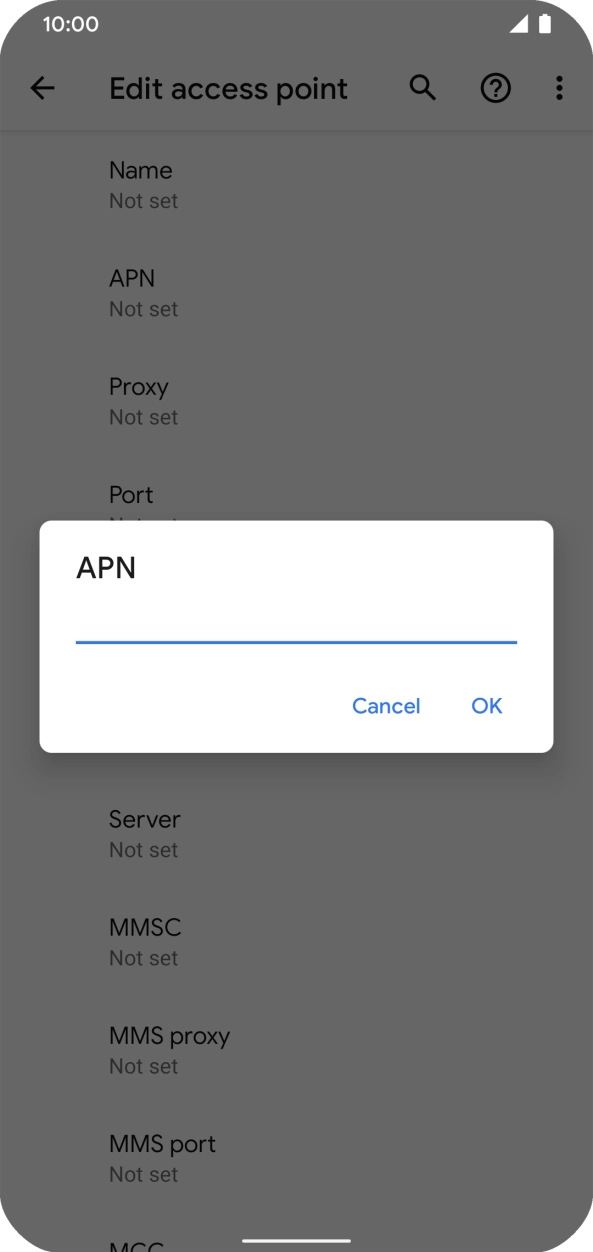 Key in telstra.wap and press OK.