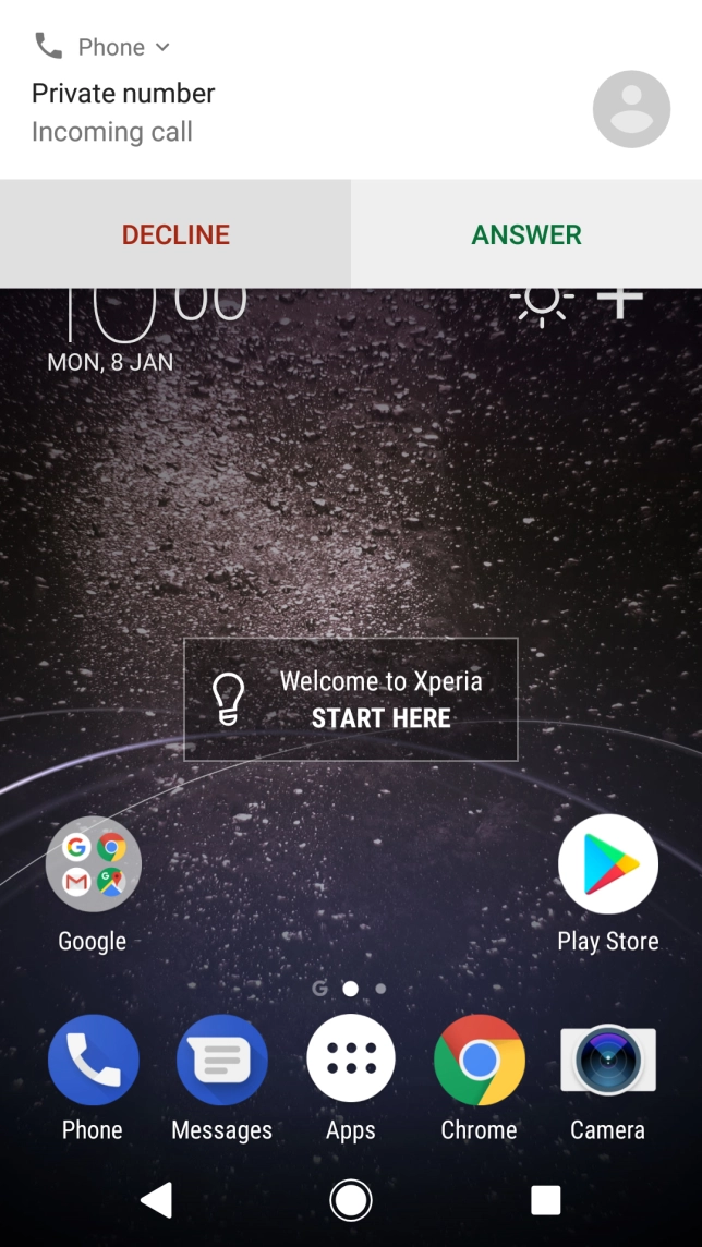 If the screen lock is turned off, press ANSWER.