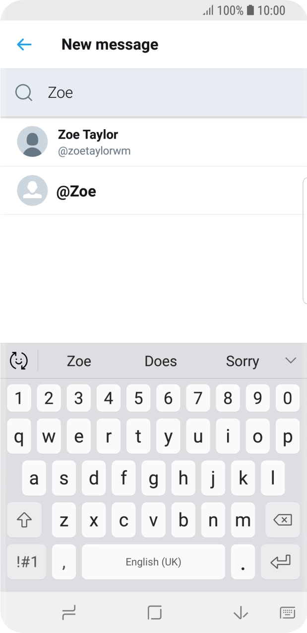 Key in the first letters of the recipient's name and press the required contact.