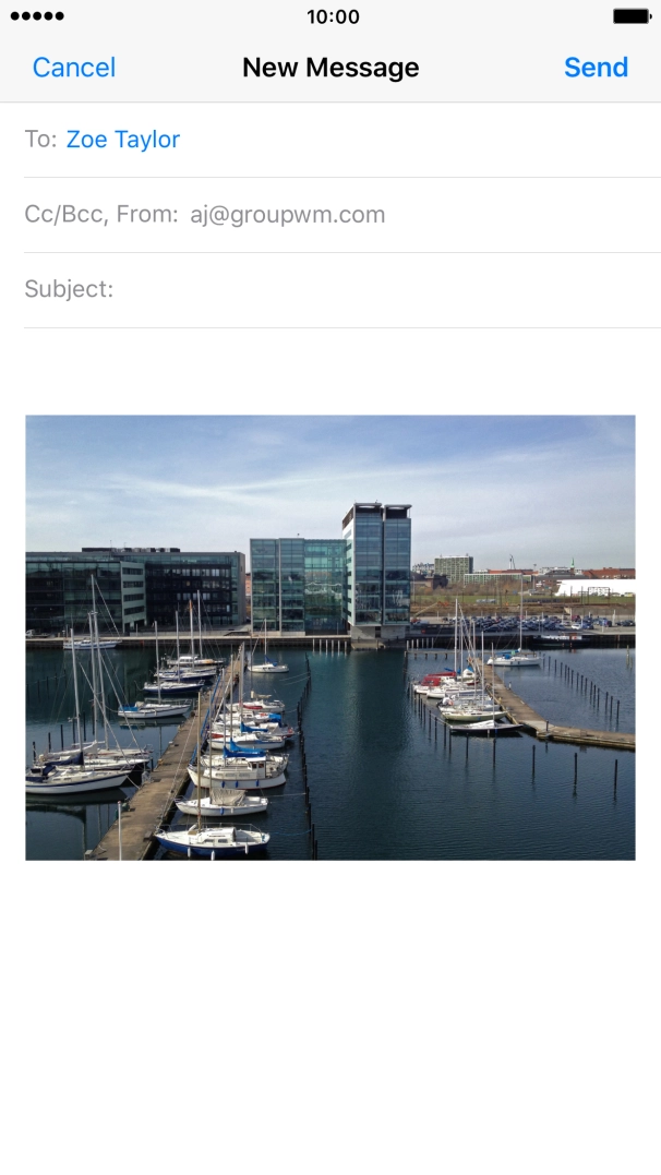 Write the text and press Send.