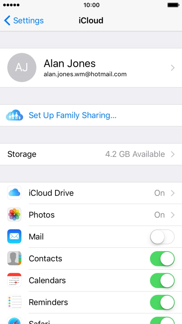 Press iCloud Drive.
