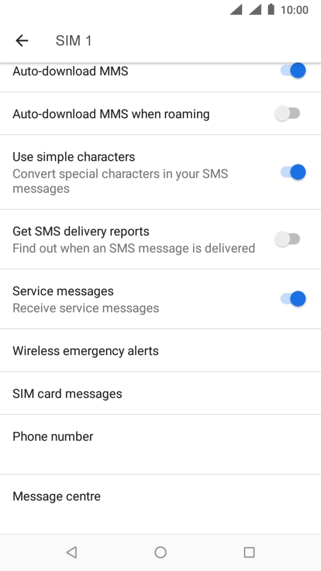 Press Message centre.