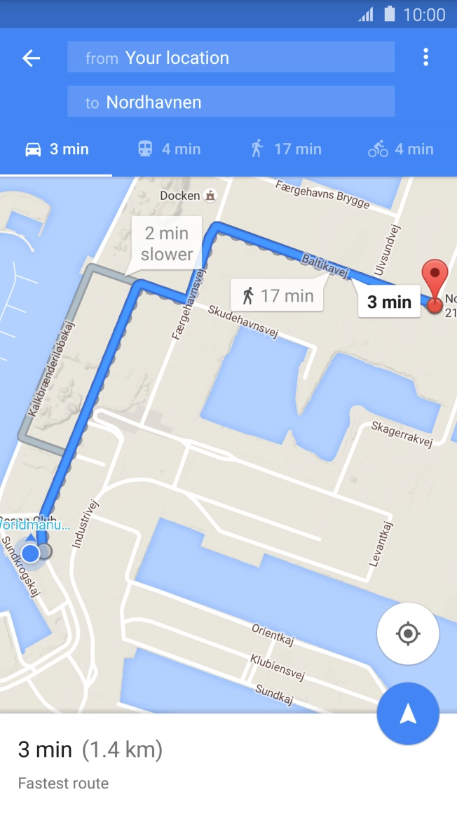 Press the required mode of transportation.