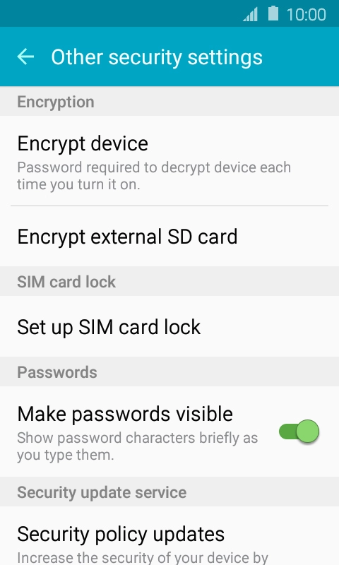 Press Set up SIM card lock. Press Set up SIM card lock.