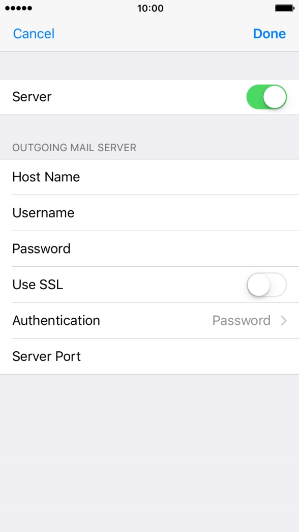 Press Server Port and key in 465.
