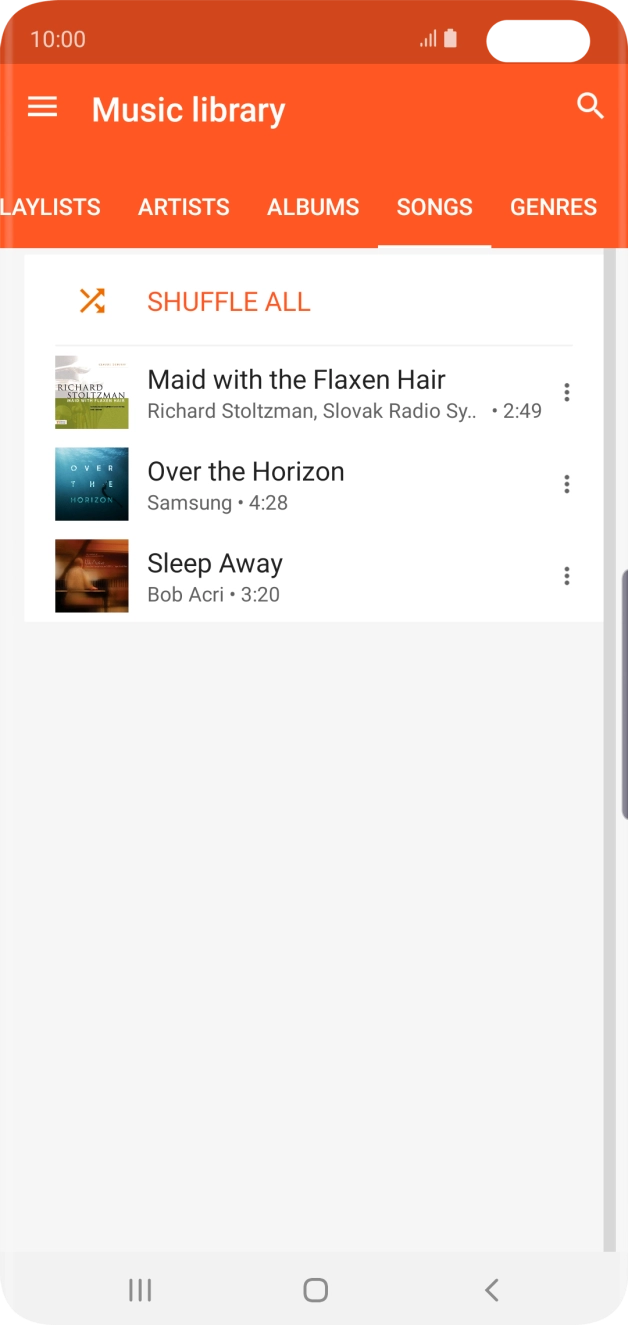 Press the required audio file.
