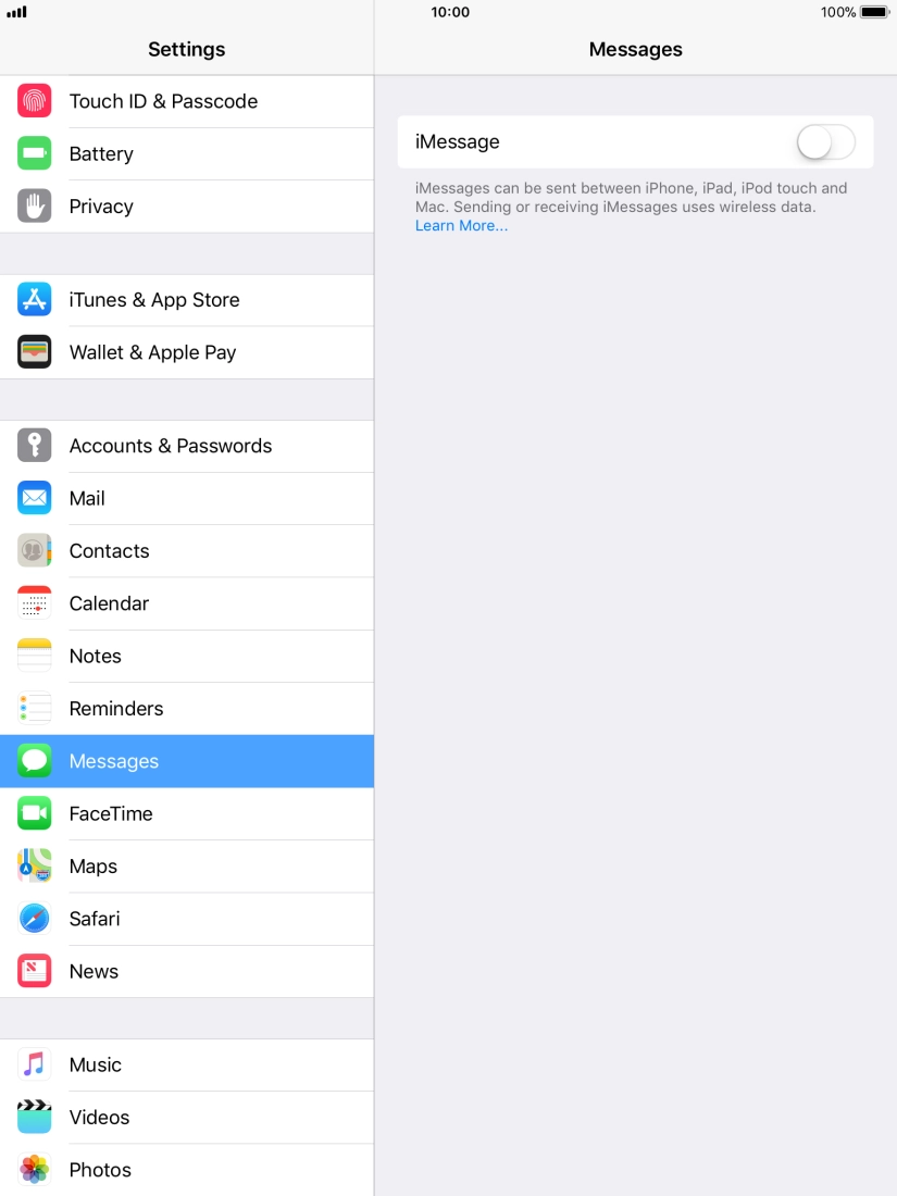 Press the indicator next to 