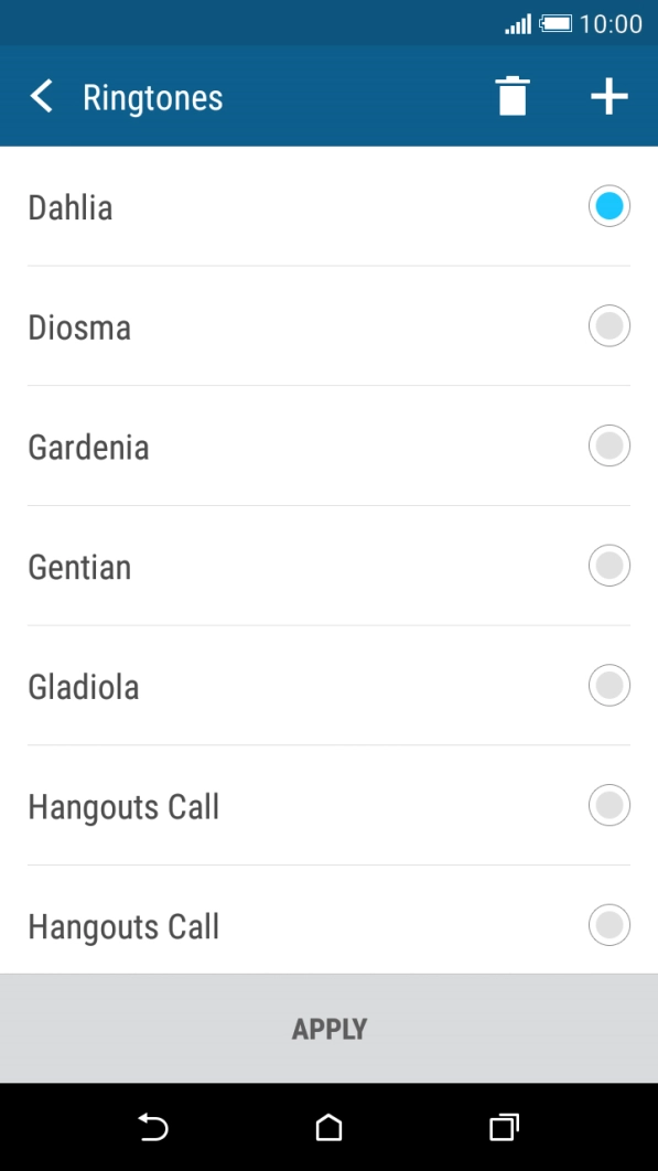 Press the different ring tones to hear them.