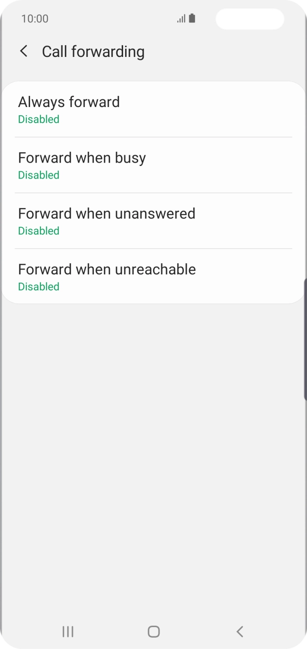 Press the required divert type.