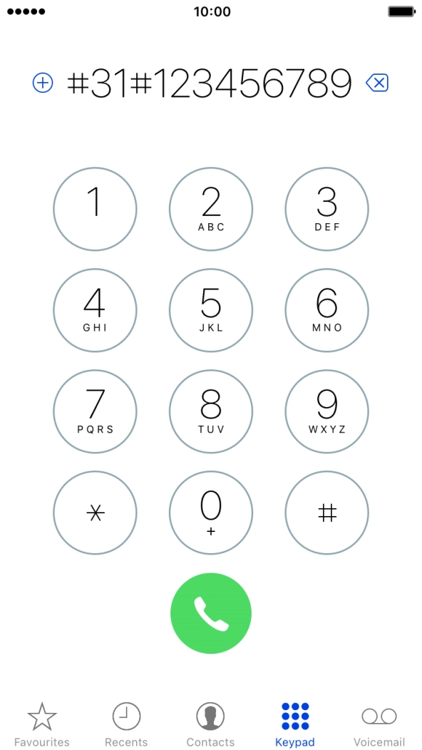Press the call icon. Press the call icon.