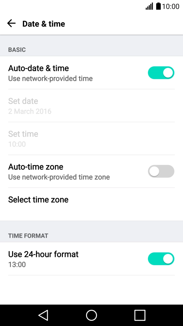 Press Auto-time zone to turn on the function.