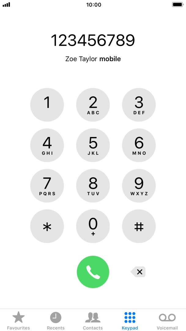 Key in the required number and press the call icon.
