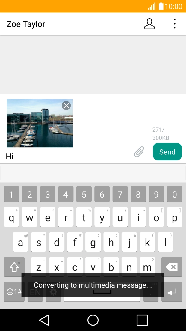 Press Send when you've written your picture message.