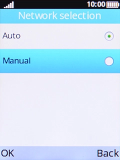 If you want to select a network automatically, select Auto. If you want to select a network automatically, select Auto.