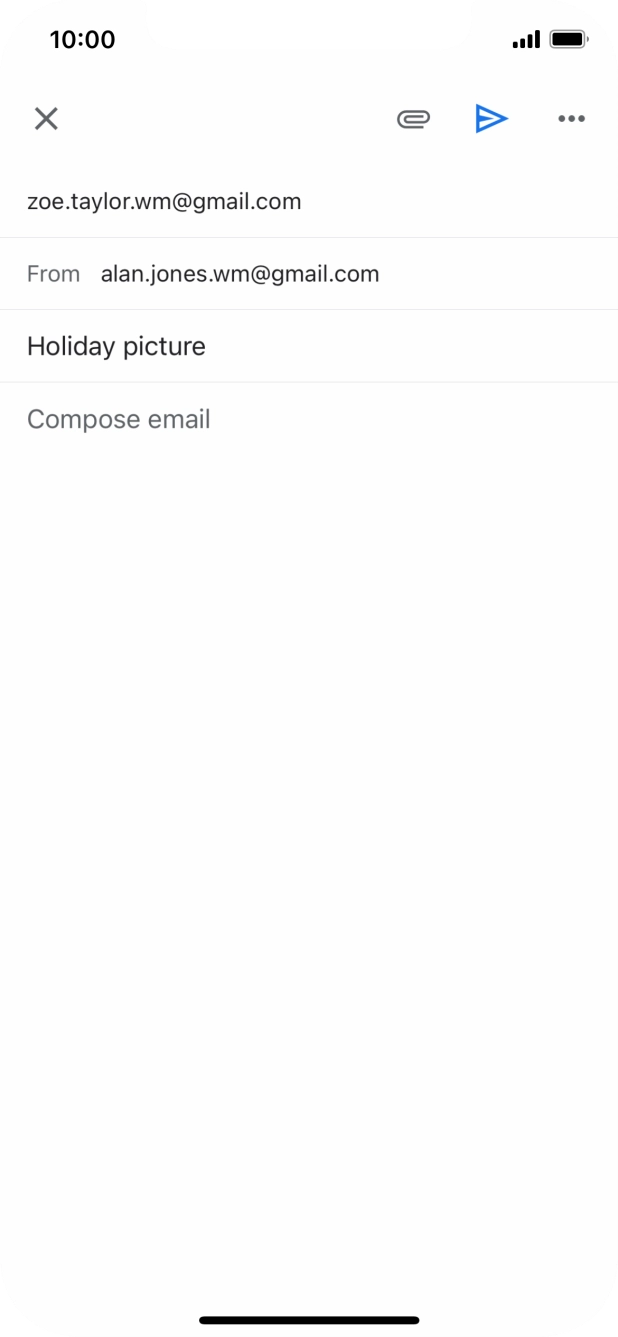 Press the text input field and write the required text.