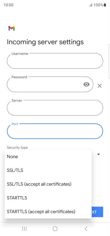 Press SSL/TLS. Press SSL/TLS.