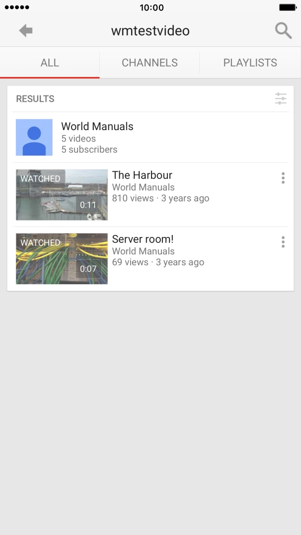 Press the required video clip.