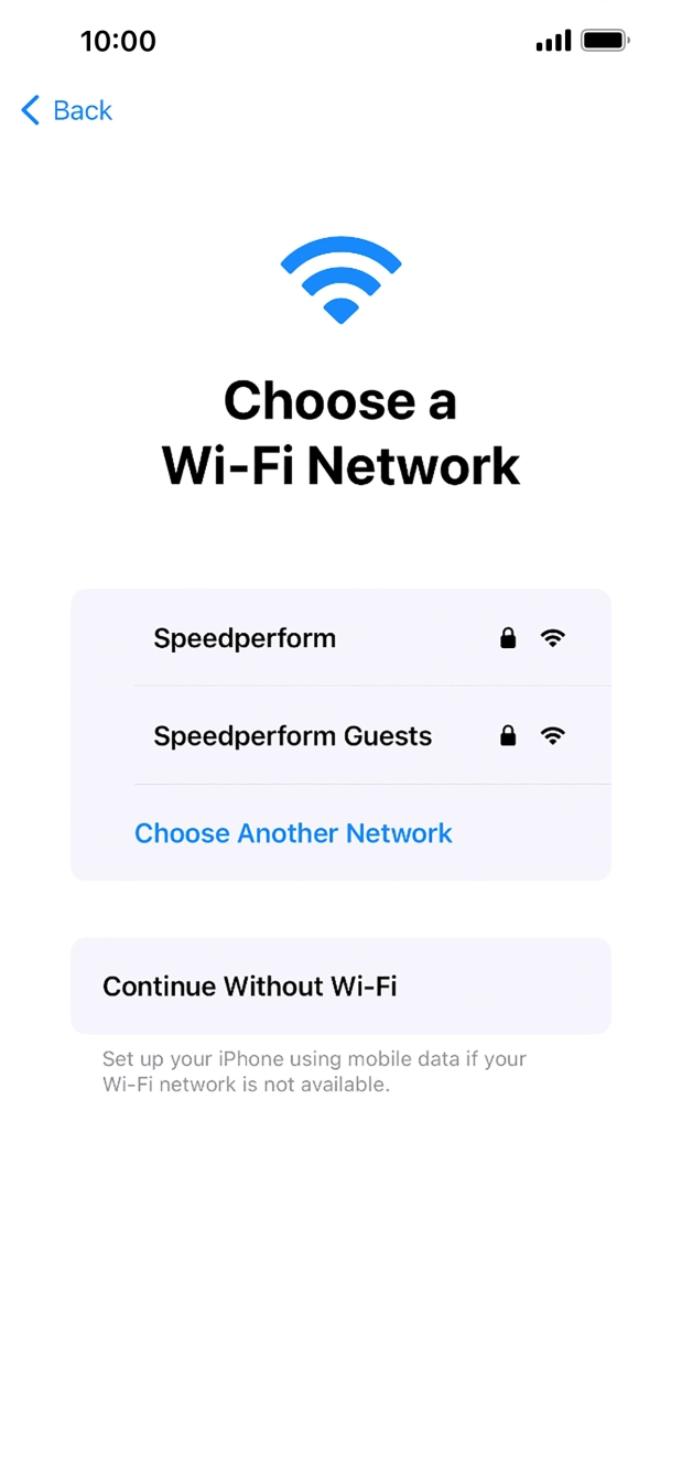 Press the required Wi-Fi network.