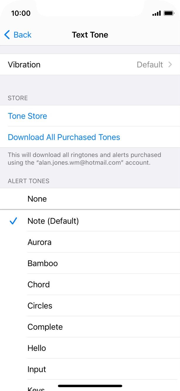 Press the different message tones to hear them.