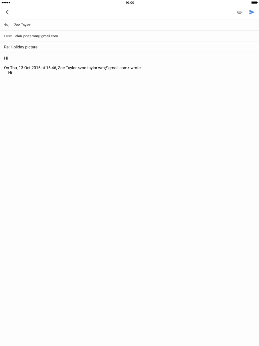 Press the send icon. Press the send icon.