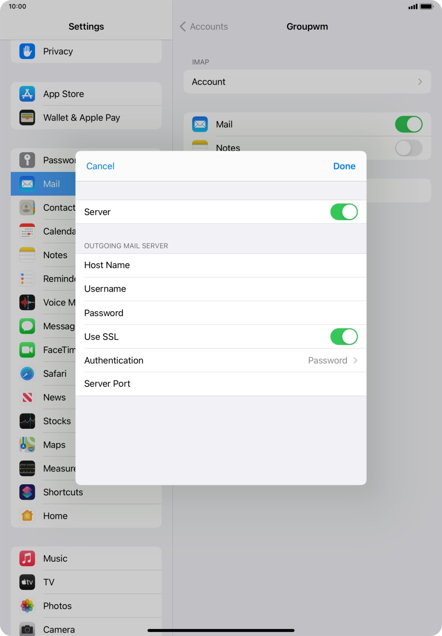 Press the indicator next to 