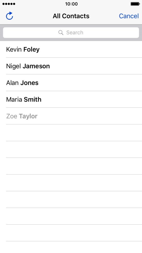 Press the required contact.