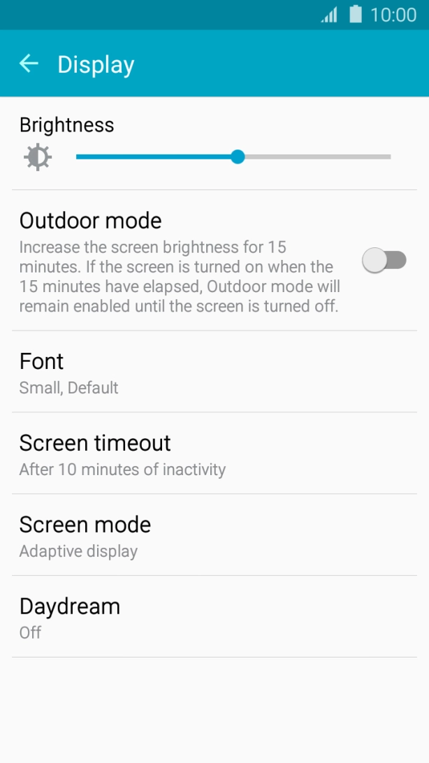 Press Screen timeout.