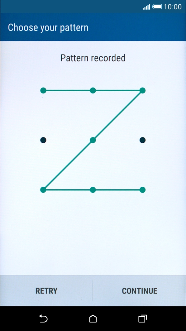 Slide your finger across the screen to connect at least four points and press CONTINUE.