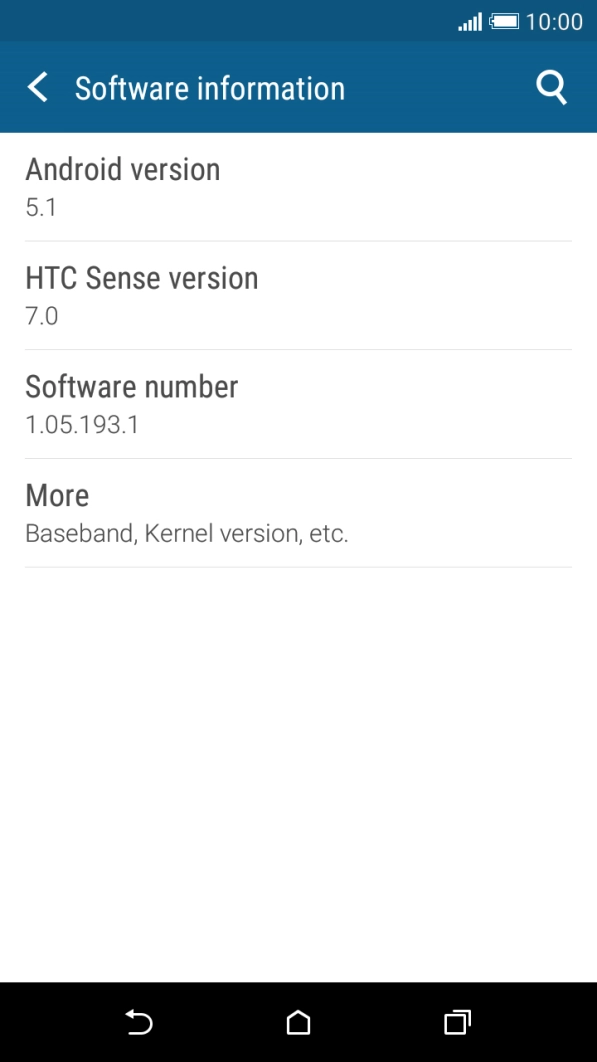 Your phone's software version is displayed below Android version.