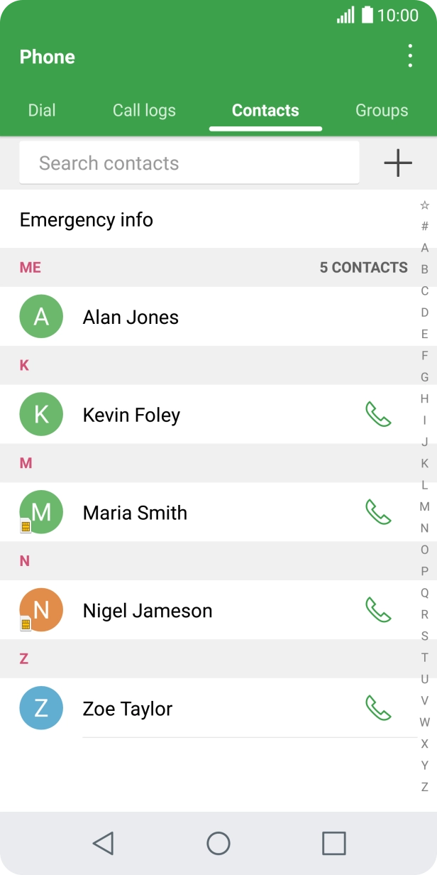 Press the new contact icon.