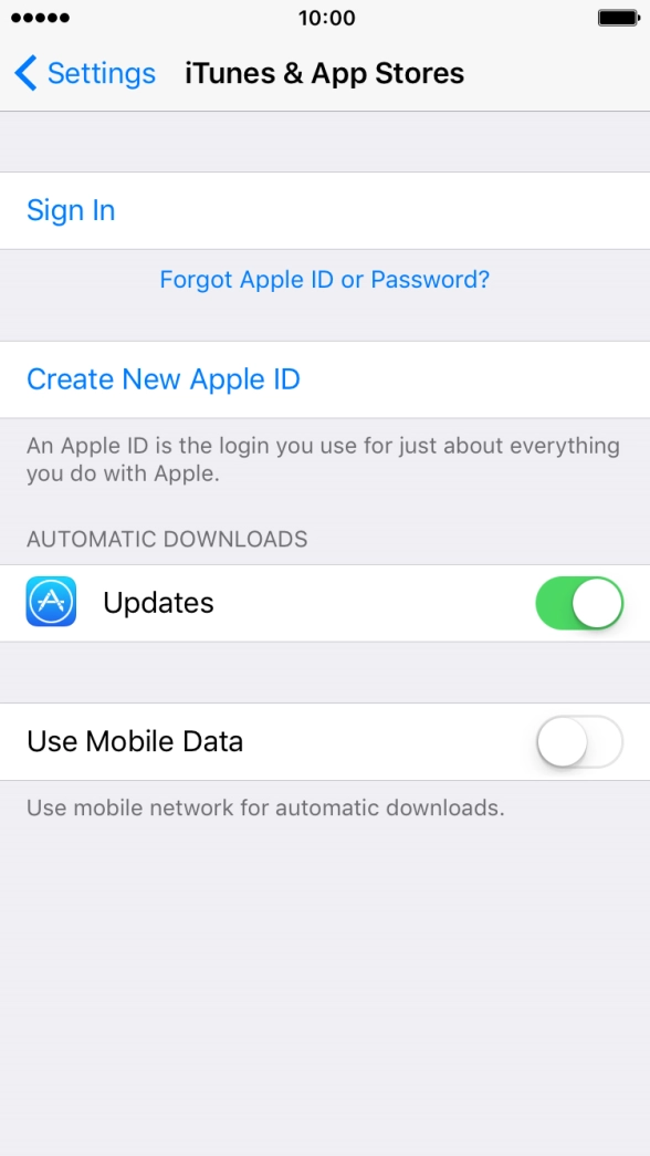 If you don't have an Apple ID, press Create New Apple ID and follow the instructions on the screen to create an Apple ID.