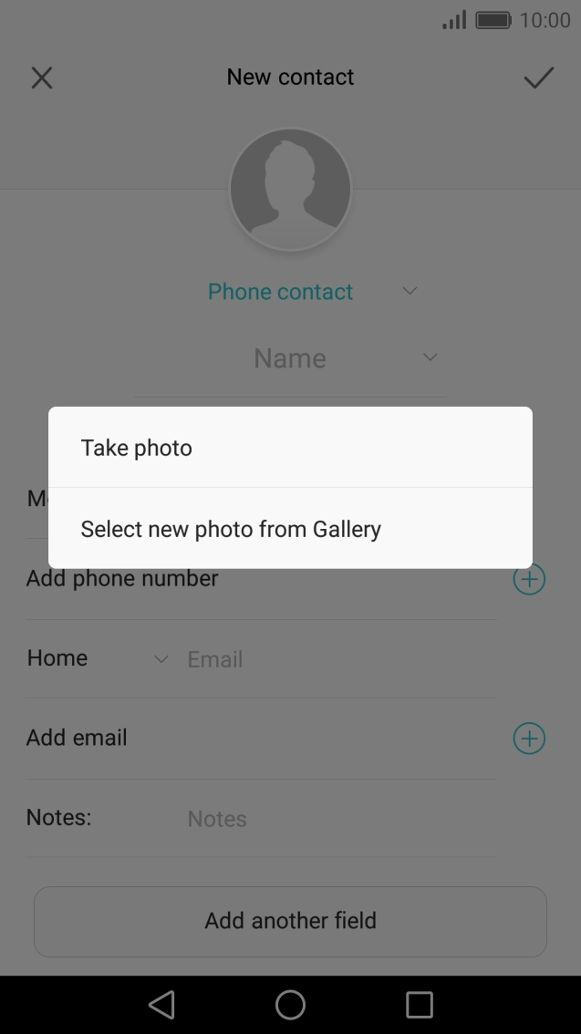 Press Select new photo from Gallery and go to the required folder.