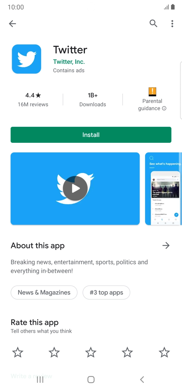 Press Install and follow the instructions on the screen to install the app.