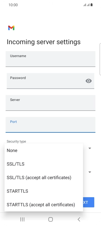 Press SSL/TLS. Press SSL/TLS.