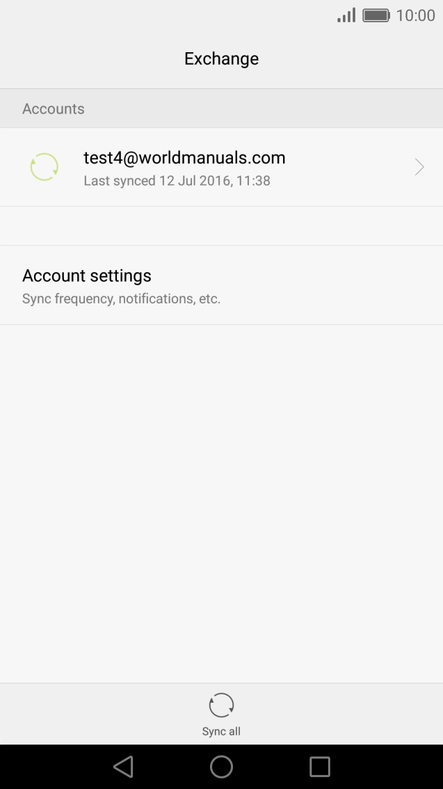 Press the required email account.
