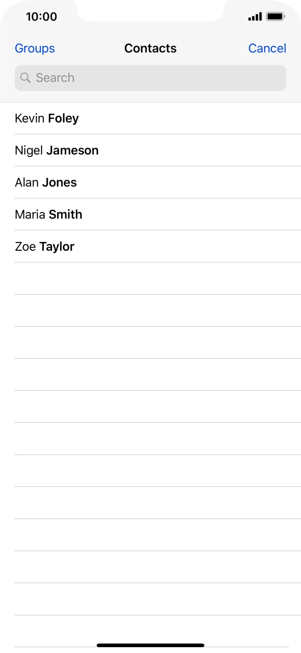 Press the required contact.