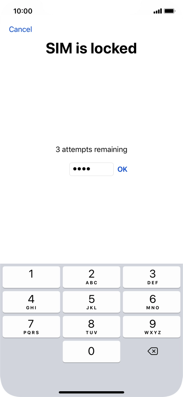 If your SIM is locked, key in your PIN and press OK.