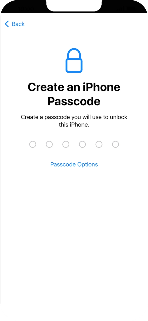 Press Passcode Options.