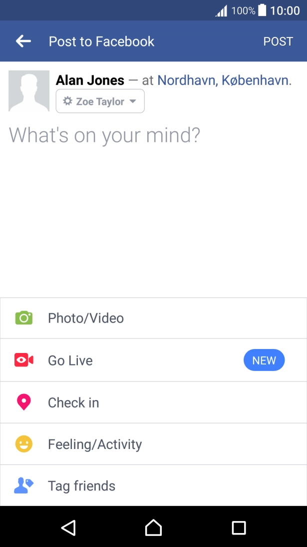 Press the text input field.