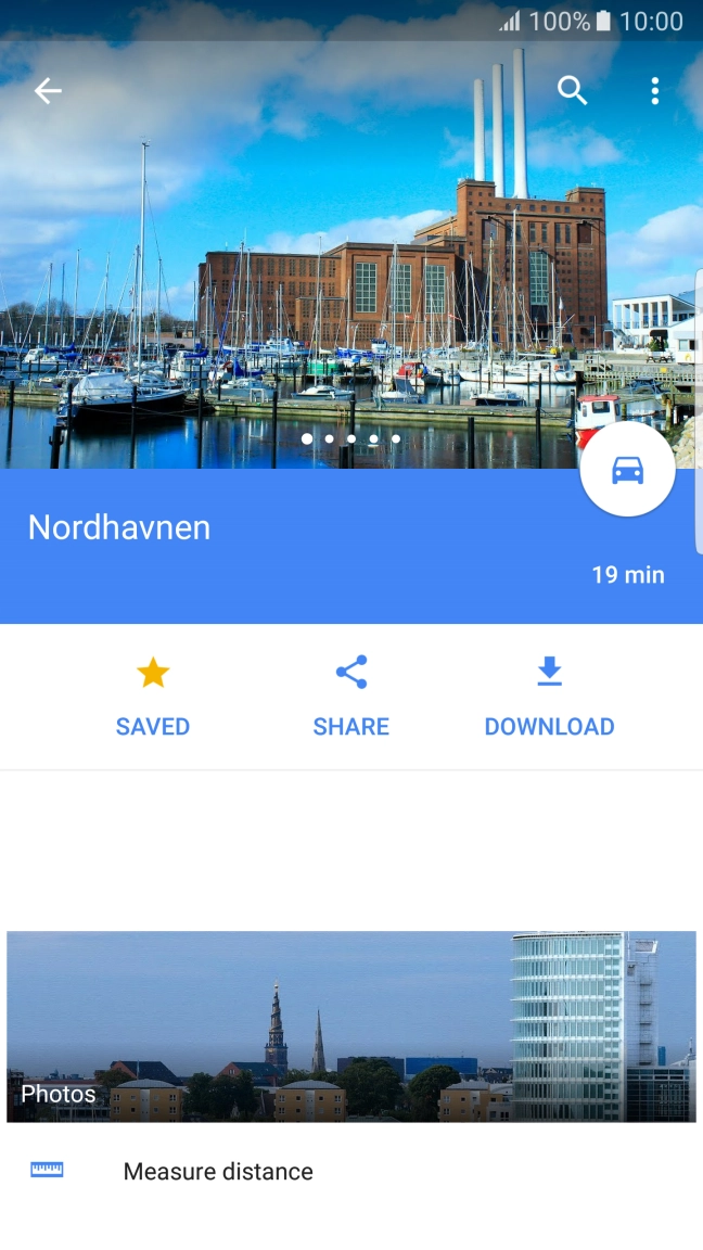 Press the travel information icon.
