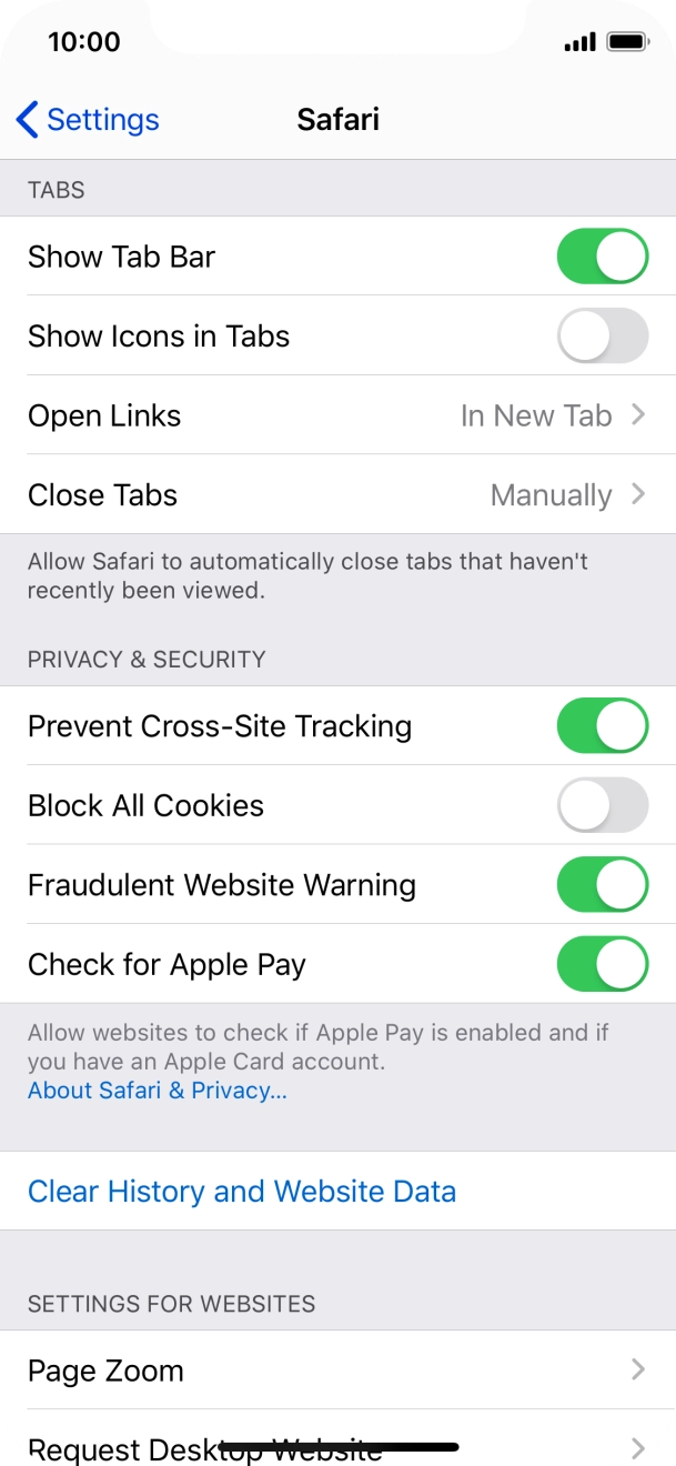 Press Clear History and Website Data. Press Clear History and Website Data.