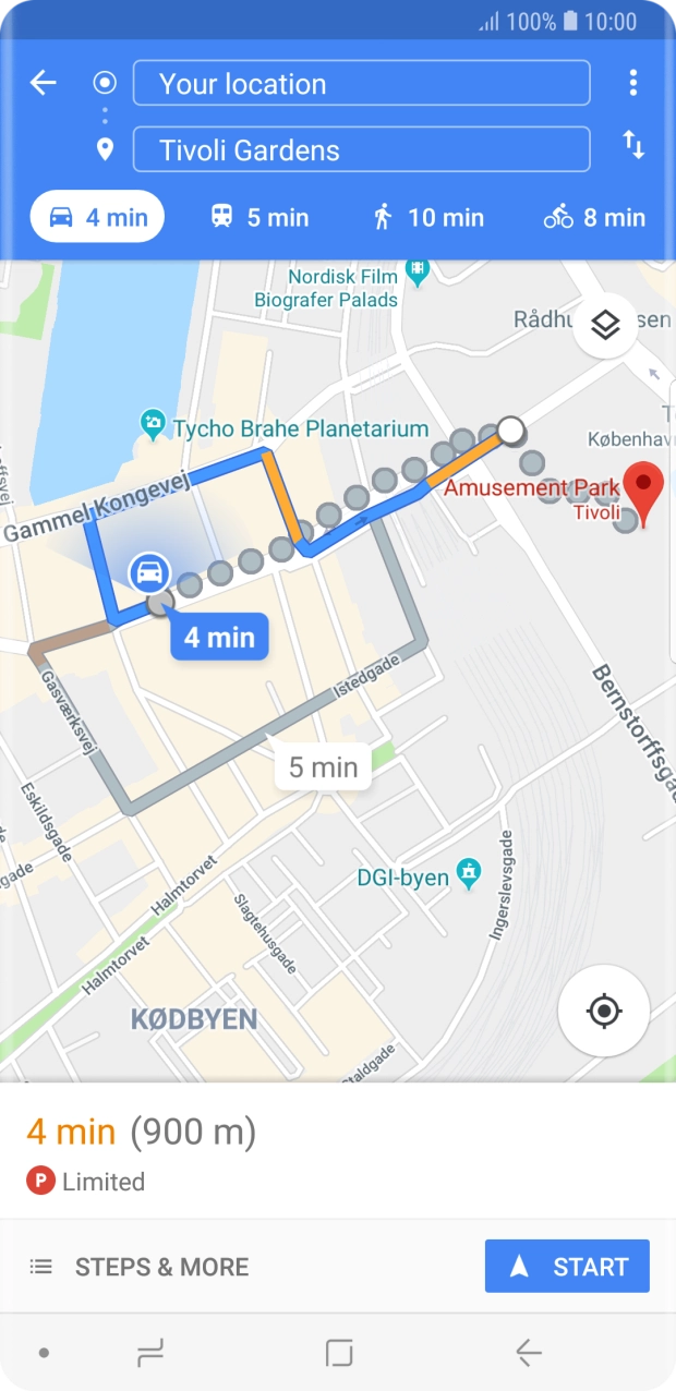 Press the required mode of transportation.