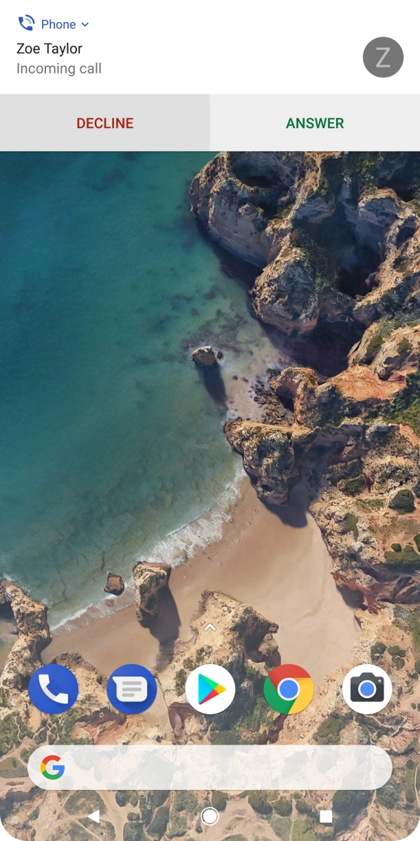 If the screen lock is turned off, press ANSWER.