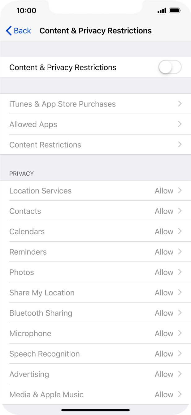 Press the indicator next to 