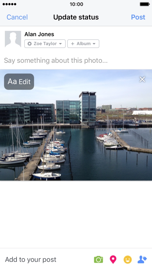 Press the text input field.