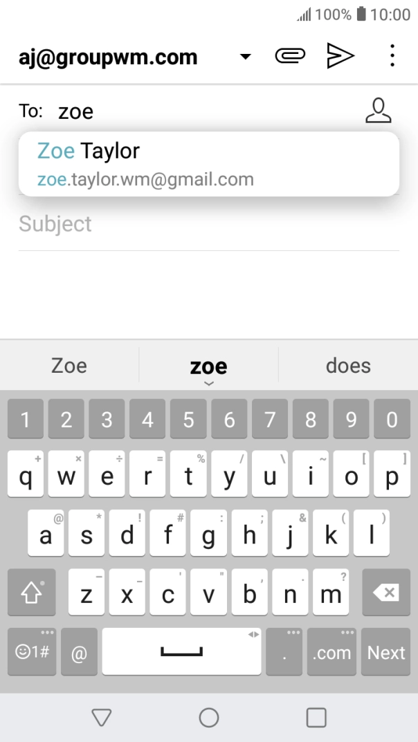 Press the required contact.
